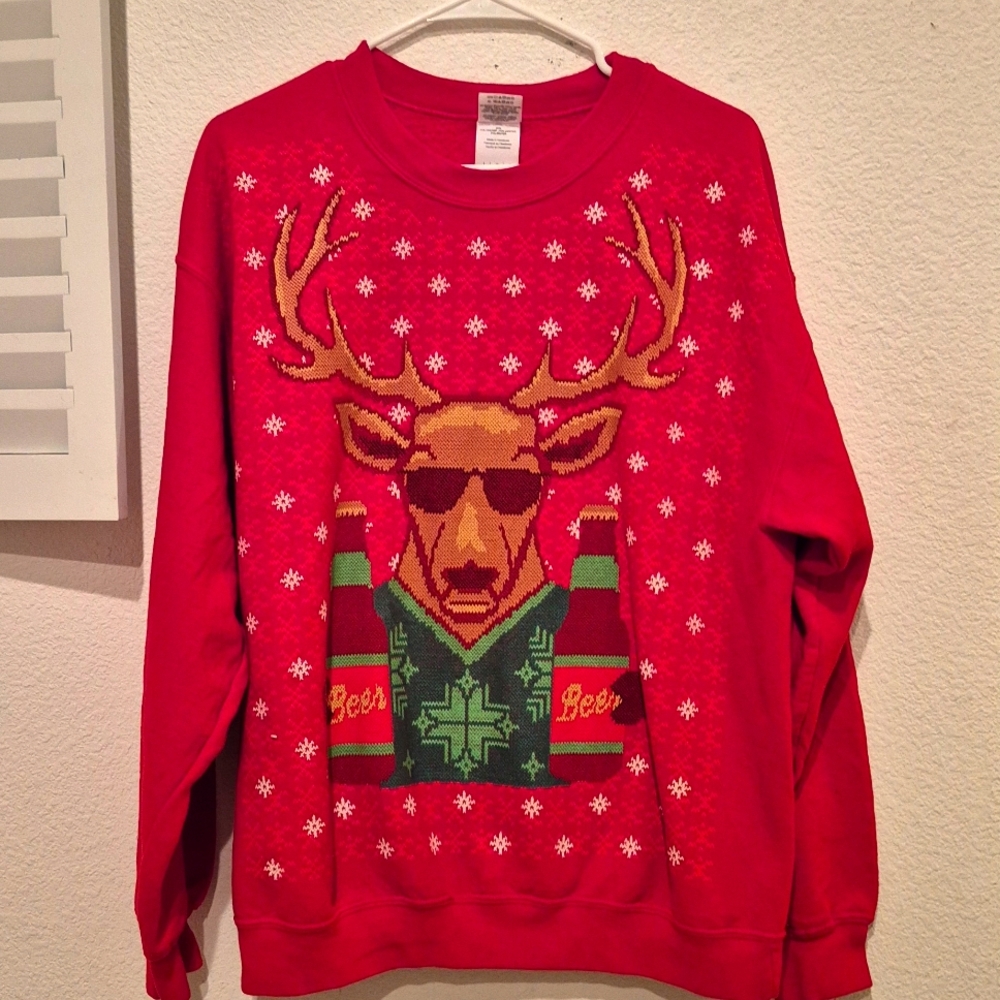 Christmas Beer Sweater Red Moose